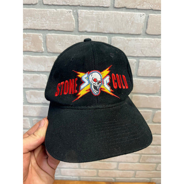 Vintage 1998 WWF Stone Cold Steve Austin Black Snapback Hat Very Rare HTF Retro