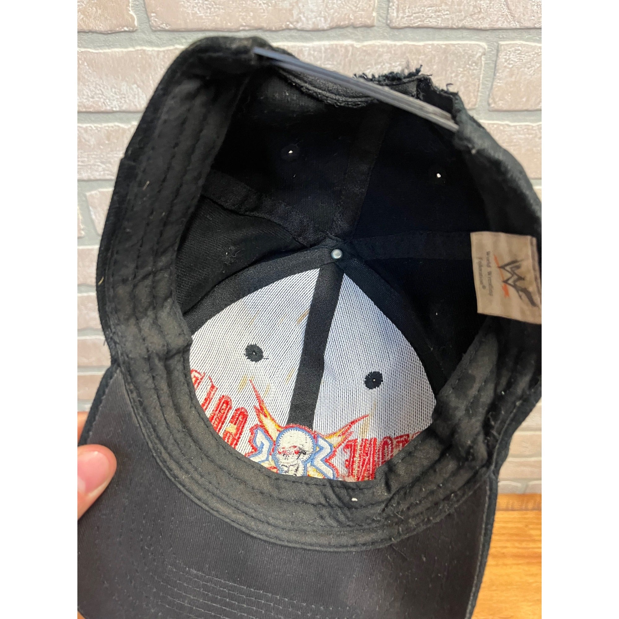 Vintage 1998 WWF Stone Cold Steve Austin Black Snapback Hat Very Rare HTF Retro