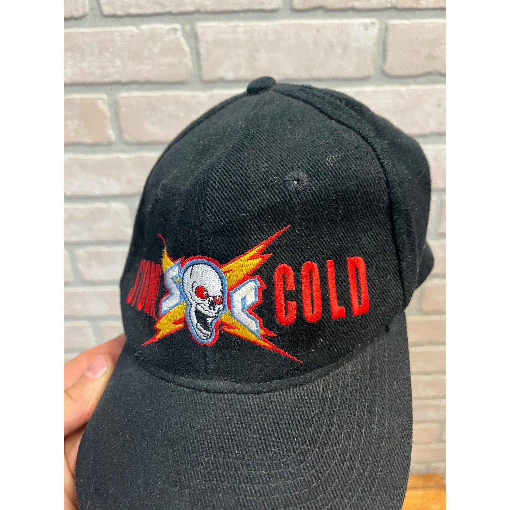 Vintage 1998 WWF Stone Cold Steve Austin Black Snapback Hat Very Rare HTF Retro