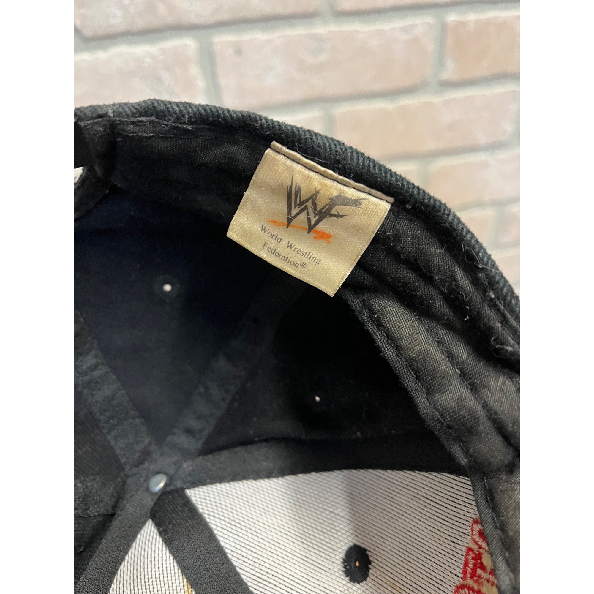 Vintage 1998 WWF Stone Cold Steve Austin Black Snapback Hat Very Rare HTF Retro