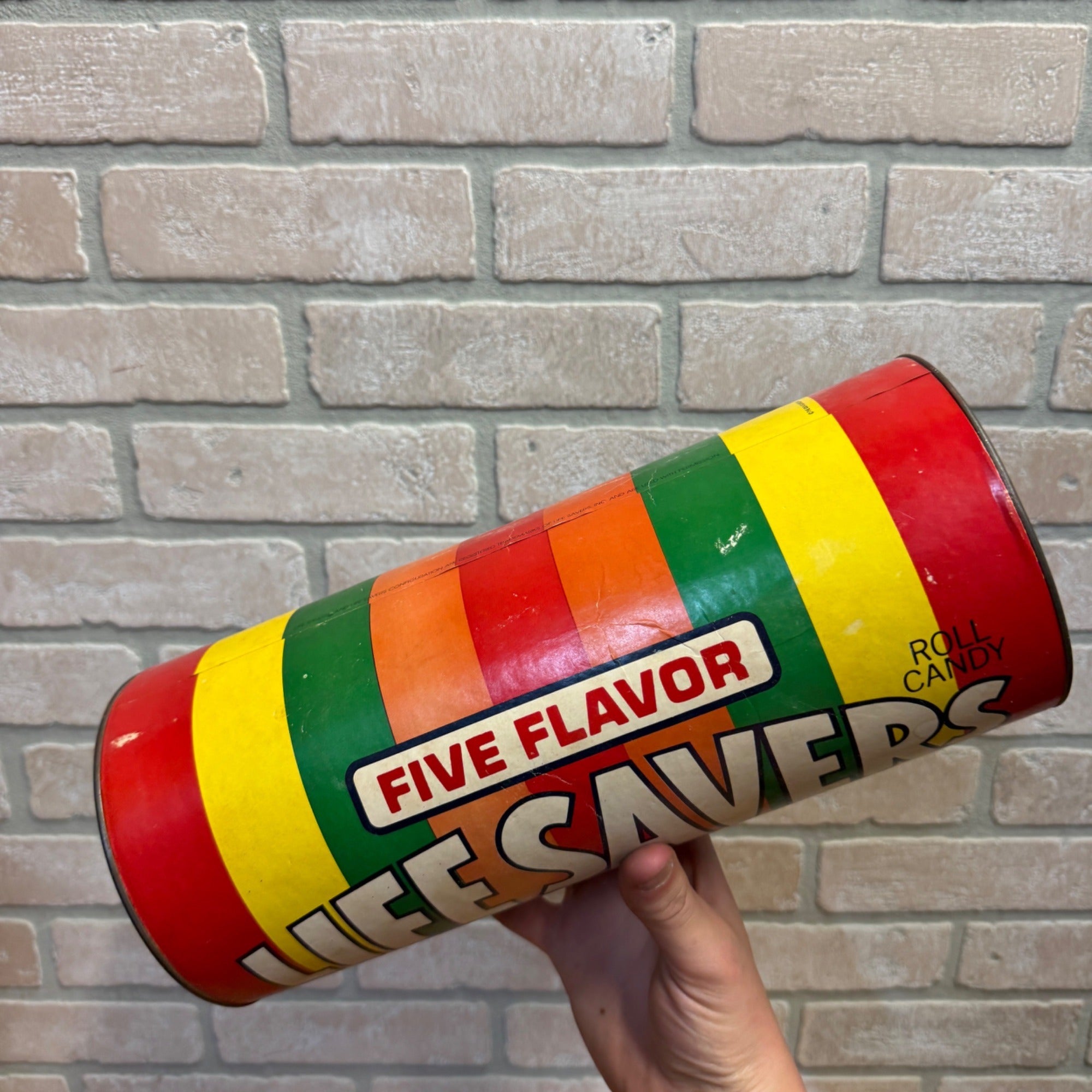 Vintage Life Saver Candy Piggy Bank Tin Size 12x5