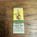 Vintage 1940s Pinup Girl Girlie Matchbook Cover Johnston Luggage Shop Kalamazoo