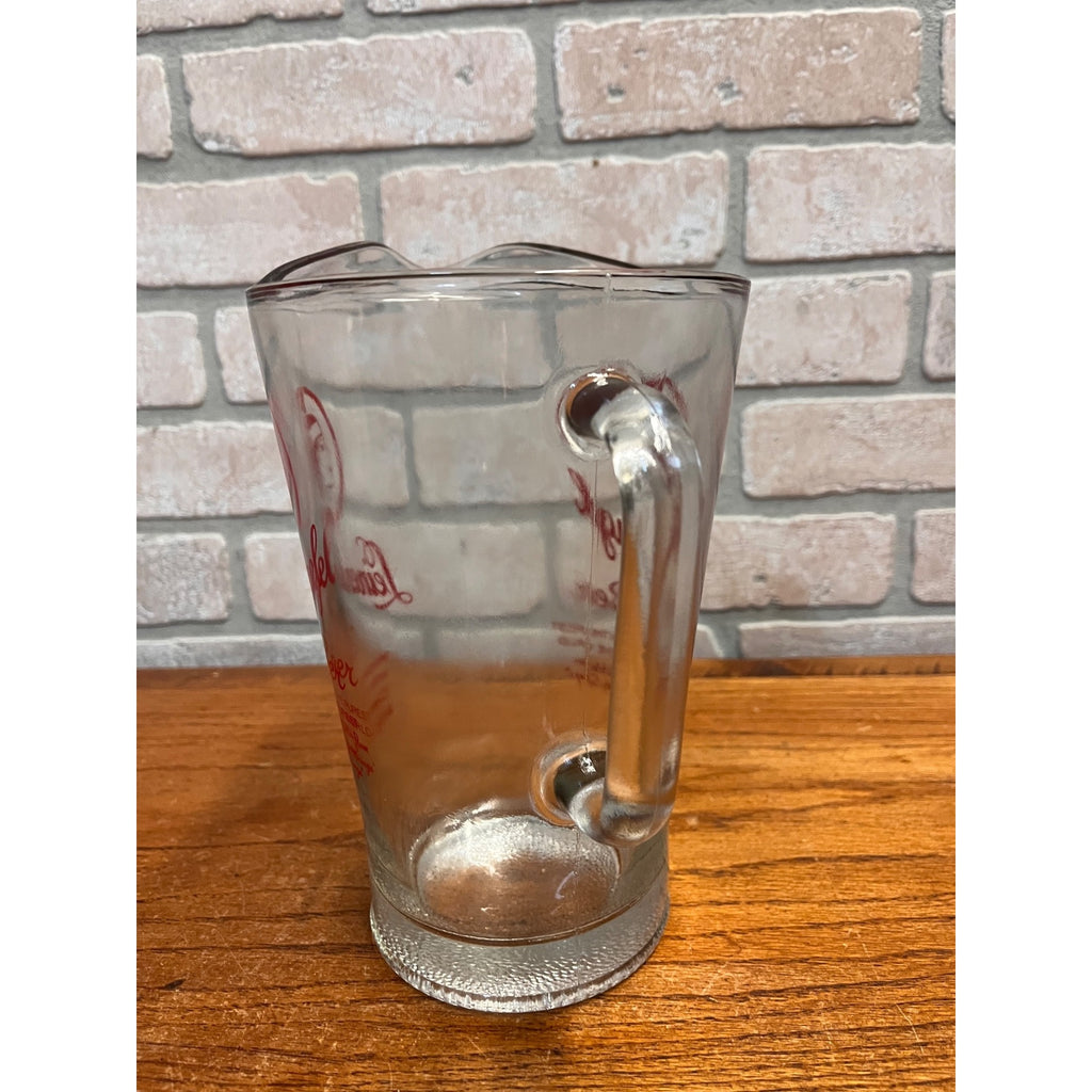 Vintage Leinenkugel Beer Glass Handled Pitcher With Indian Maiden Logo Chippewa Falls, WI