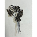 Vintage Sterling Silver Brooch Ladies Pin Pinback Flowers Floral - 7.88 g