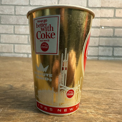 1965 Coca Cola New York Worlds Fair Advertising Paper Cup