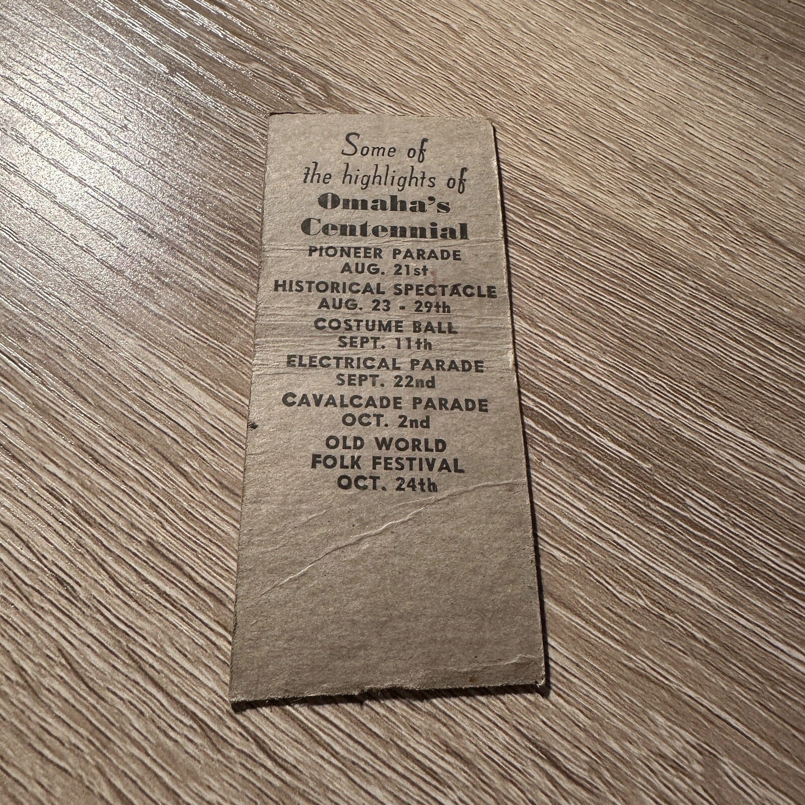 1954 Vintage Omaha Nebraska Centennial Advertising Matchbook