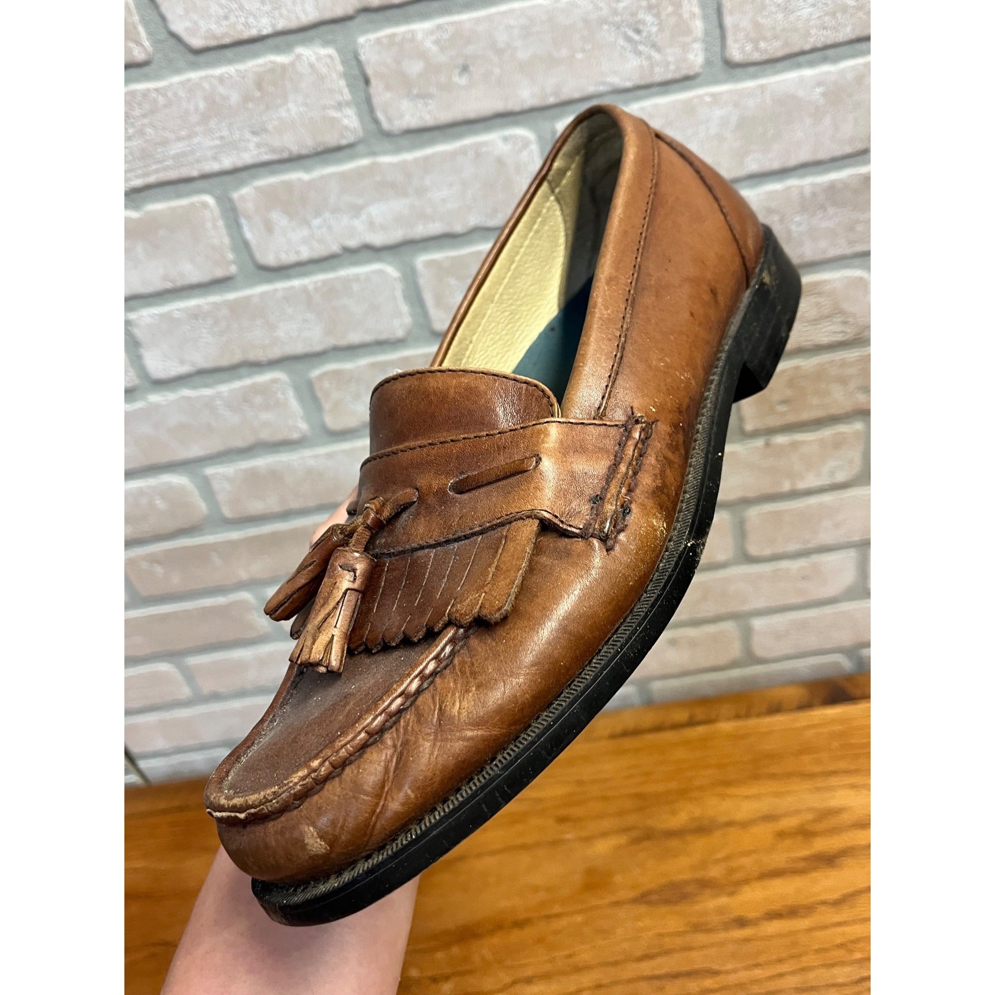 Dockers Mens Sinclair Leather Dress Casual Tassel Slip-on Comfort Loafer Size 9.5M
