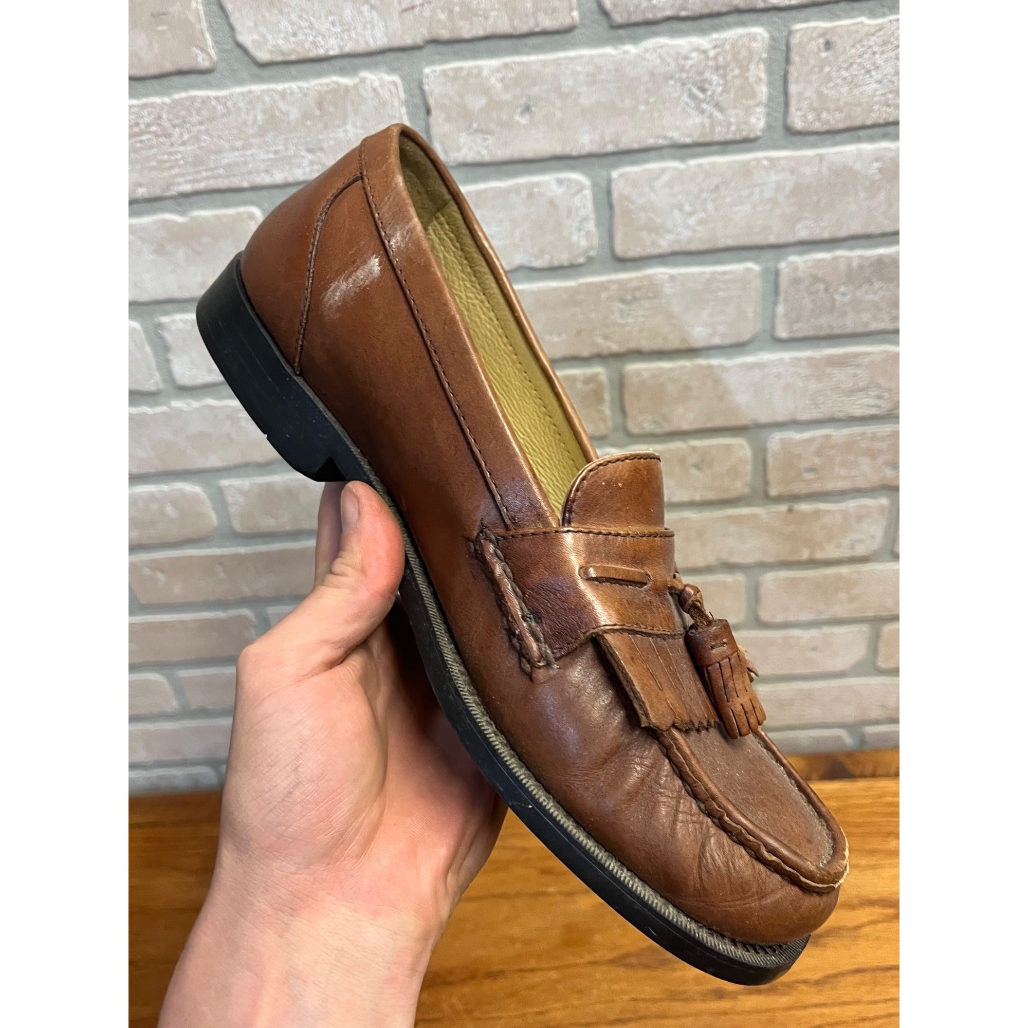 Dockers Mens Sinclair Leather Dress Casual Tassel Slip-on Comfort Loafer Size 9.5M