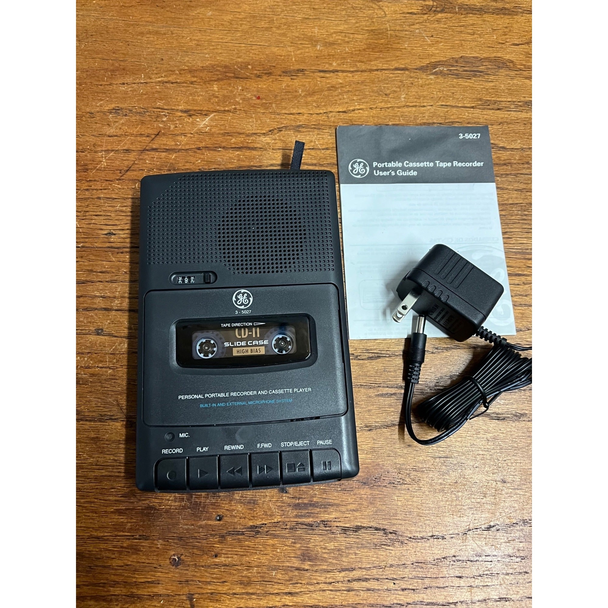 Vintage GE 3-5027 Portable Tape Recorder Cassette Player General Electric