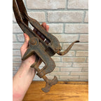 Antique Vintage Saw Vise Bench Mount Clamp Cast Steel - Works
