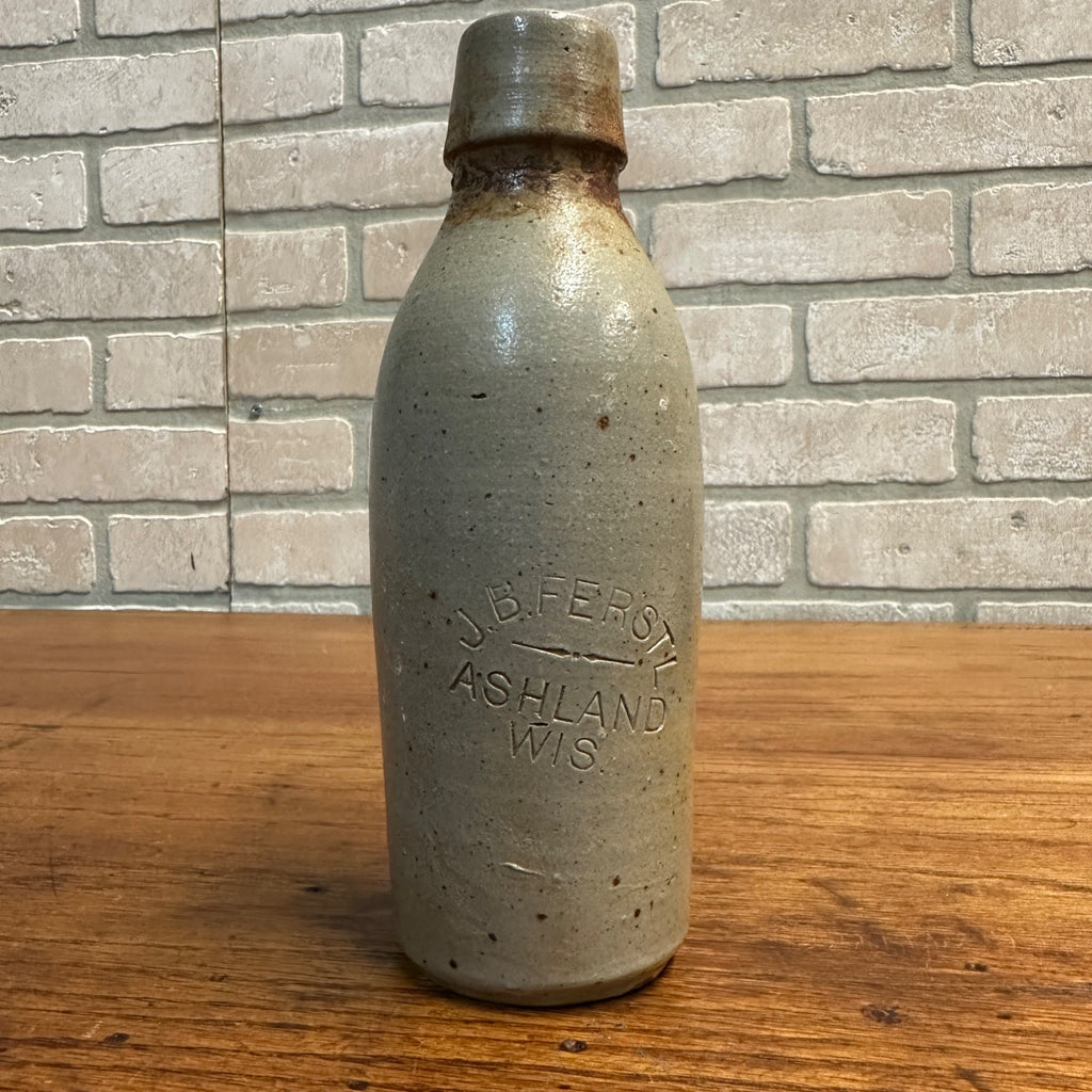 Antique Stoneware Bottle - J.B. Ferstl Ashland Wisconsin Brewery Beer