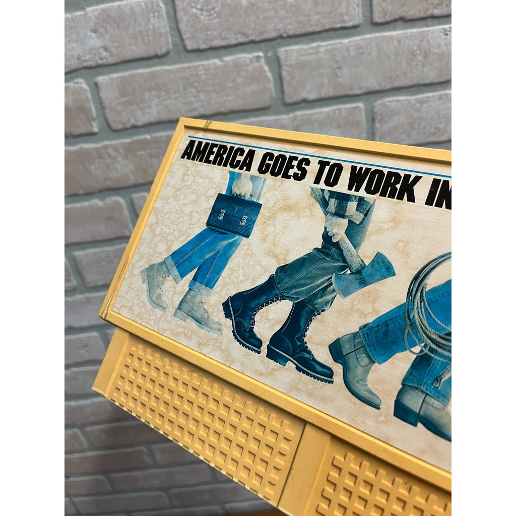 Vintage Wolverine Boots & Shoes Plastic Advertising Sign Display