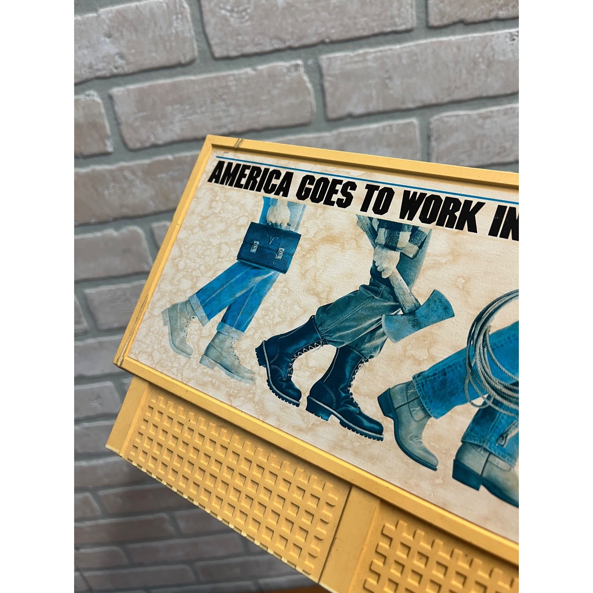 Vintage Wolverine Boots & Shoes Plastic Advertising Sign Display