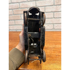 Vintage Arcade Cast Iron Car 8" 1920's Orange Black Yellow Taxi Cab w/Driver