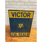 Vintage Victor Oil Gasket Seals Advertising Display Rack Cabinet Sign Garage