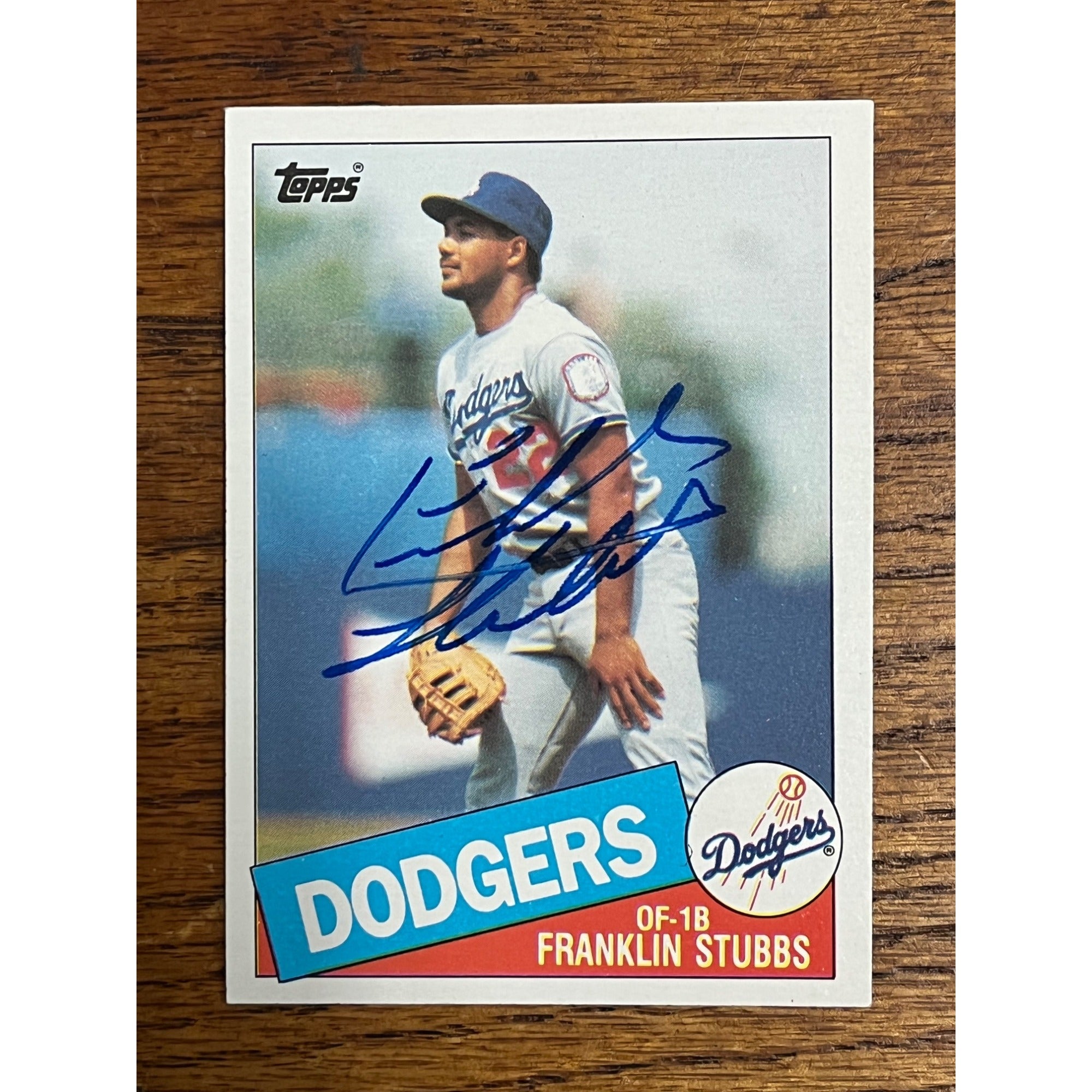 Franklin Stubbs Dodgers Signed Autographed Topps 1985 Baseball Card