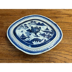 Antique Chinese Export Porcelain Canton Oval Covered Vegetable Serving Dish Bowl