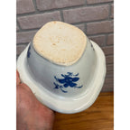 Antique Chinese Export Porcelain Canton Oval Covered Vegetable Serving Dish Bowl