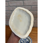Antique Chinese Export Porcelain Canton Oval Covered Vegetable Serving Dish Bowl