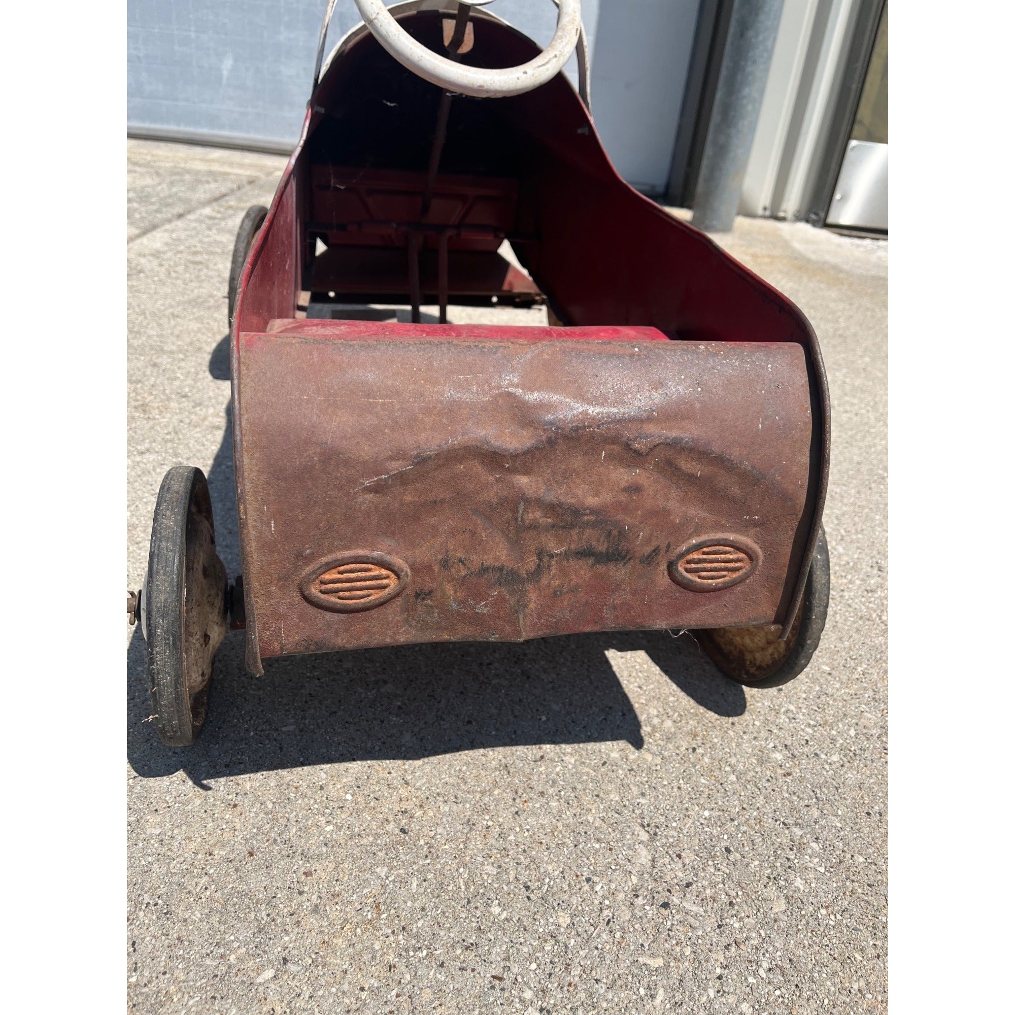 RARE Vintage Pal Wheel Goods Toy Pedal Car Sad Face Grille Steel Toy