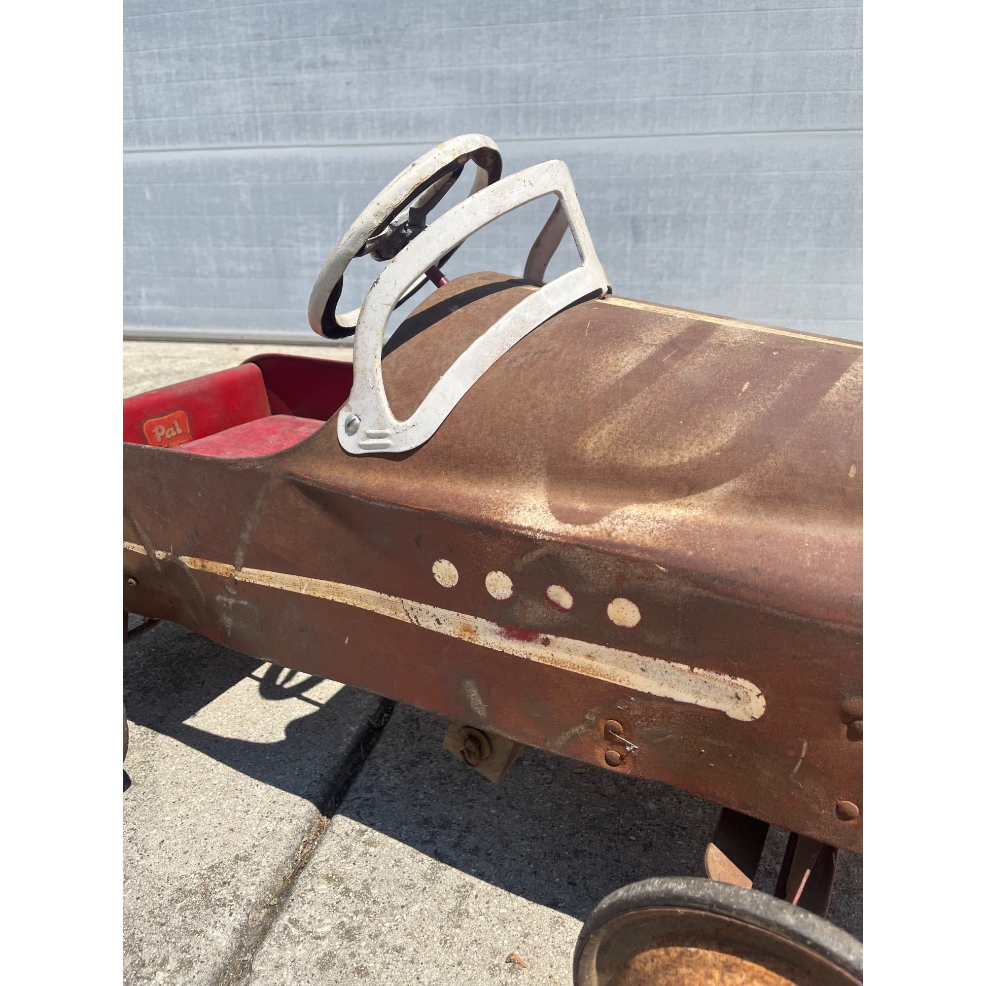 RARE Vintage Pal Wheel Goods Toy Pedal Car Sad Face Grille Steel Toy