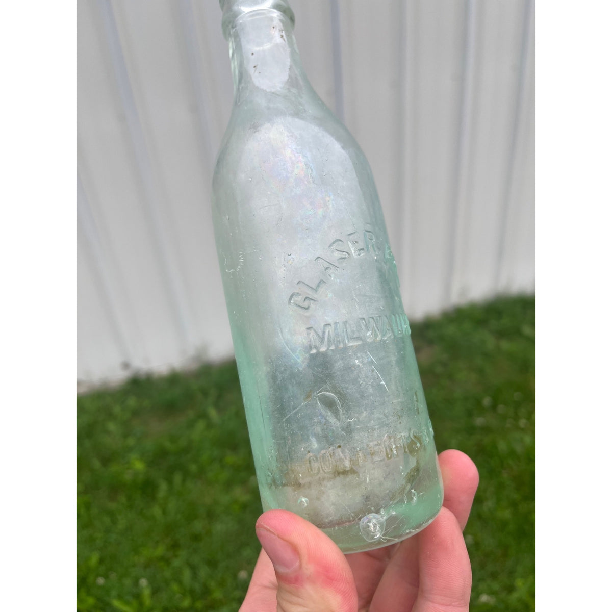 RARE Vintage 1910s Glaser Bros Milwaukee Wisconsin Embossed Soda Bottle Wis WI