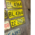 Vintage Large Lot (14) Illinois License Plates 1960s-1980s Land of Lincoln Motto