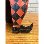 Antique 1920s German Halloween Diecut Pumpkin Head Man Bowtie 16" Tall