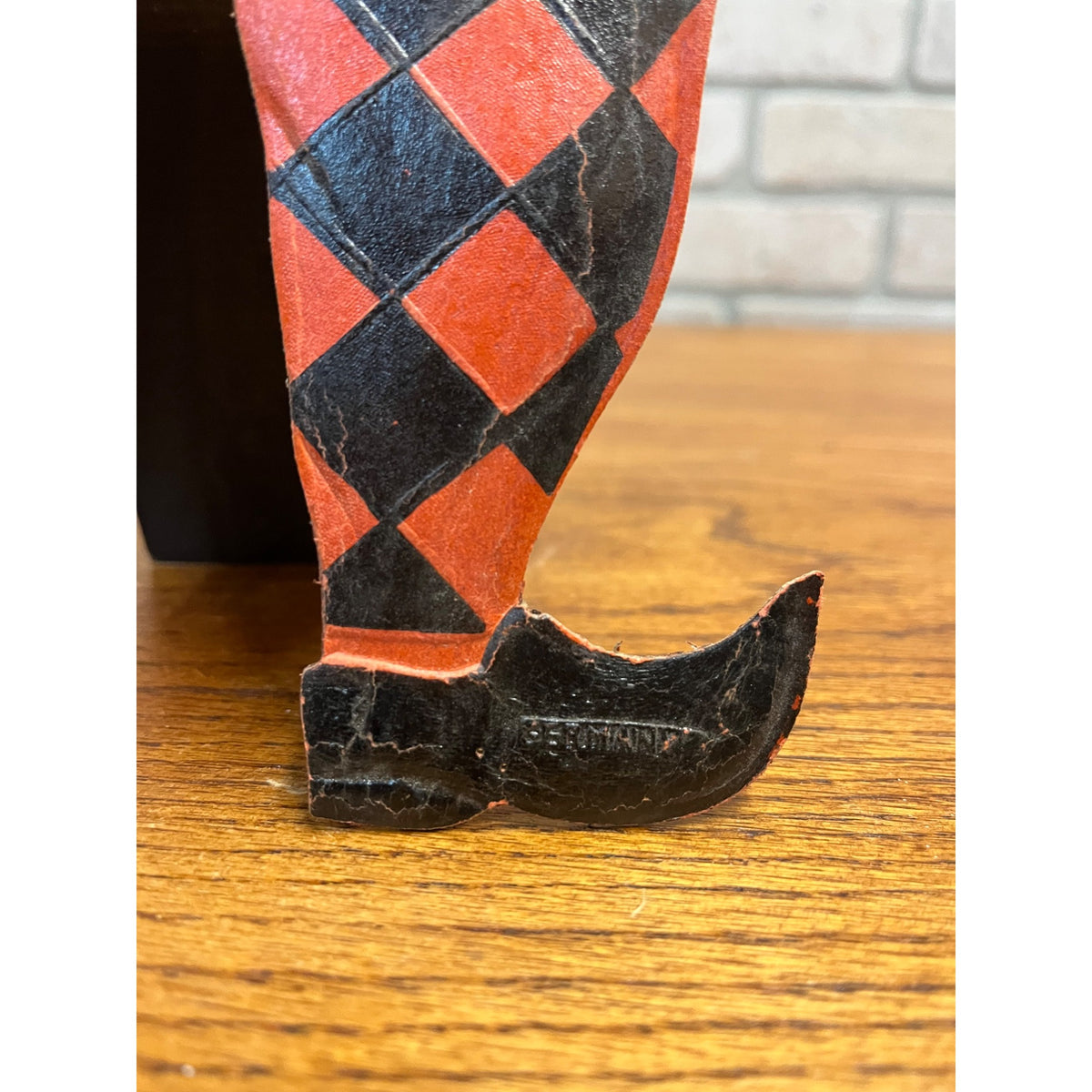 Antique 1920s German Halloween Diecut Pumpkin Head Man Bowtie 16" Tall