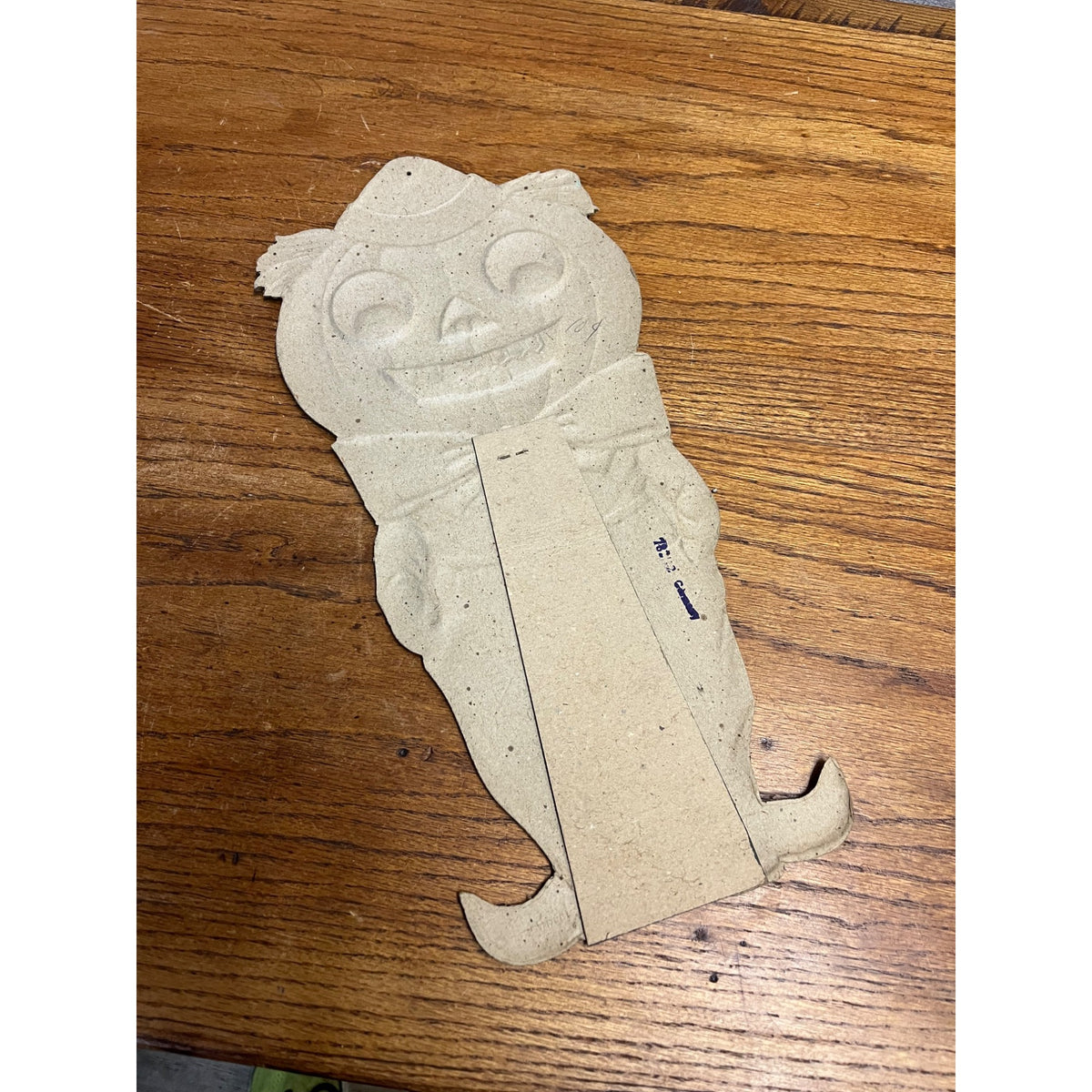 Antique 1920s German Halloween Diecut Pumpkin Head Man Bowtie 16" Tall