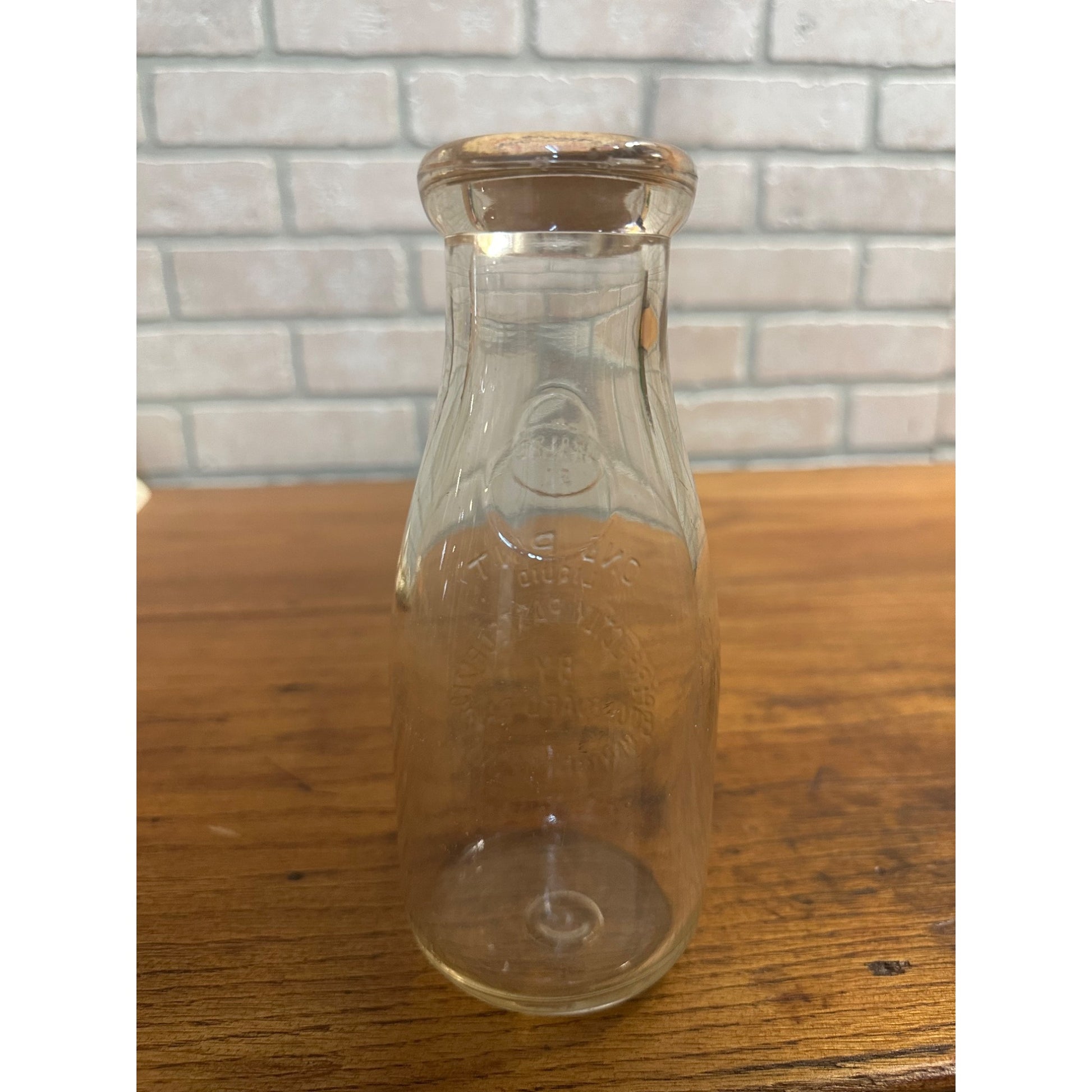 Vintage Boulevard Dairy Marinette WI Wis Milk Bottle One Pint Wisconsin Embossed