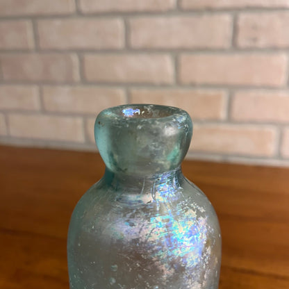 Antique 1890s Excelsior Bottling Co. Hutchinson Soda Blob Bottle Bloomington ILL IL