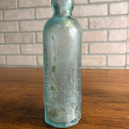 Antique 1890s Excelsior Bottling Co. Hutchinson Soda Blob Bottle Bloomington ILL IL