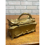 Vintage 1920s Weidlich Bros Jewelry Casket Trinket Box W.B. Gold Art Nouveau
