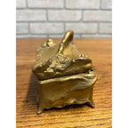 Vintage 1920s Weidlich Bros Jewelry Casket Trinket Box W.B. Gold Art Nouveau