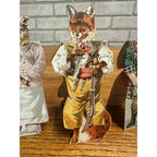 Antique 1890s Victorian Enameline Stove Polish Paper Dolls Butcher Pig, Fox +