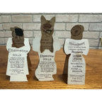 Antique 1890s Victorian Enameline Stove Polish Paper Dolls Butcher Pig, Fox +