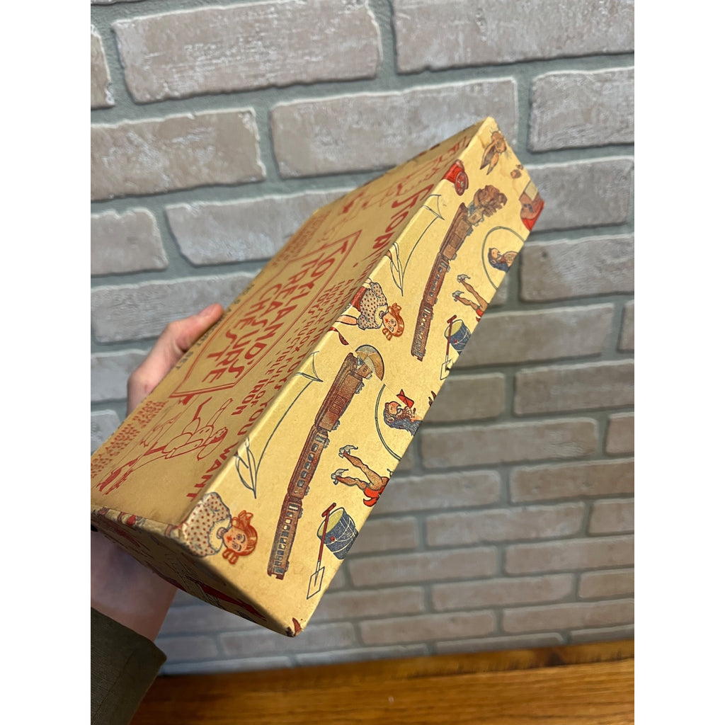 1930's Dent Toyland's Treasure Chest Empty Box, No. 6 Airport Set