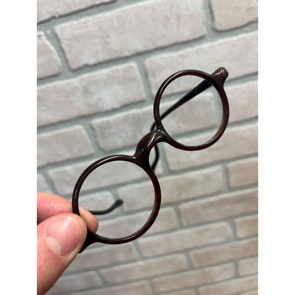 Antique Vintage Red-Brown Tortoise Eyeglasses Round Bakelite Glasses