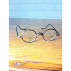 Antique Vintage Red-Brown Tortoise Eyeglasses Round Bakelite Glasses