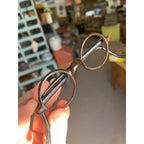 Antique Vintage Red-Brown Tortoise Eyeglasses Round Bakelite Glasses