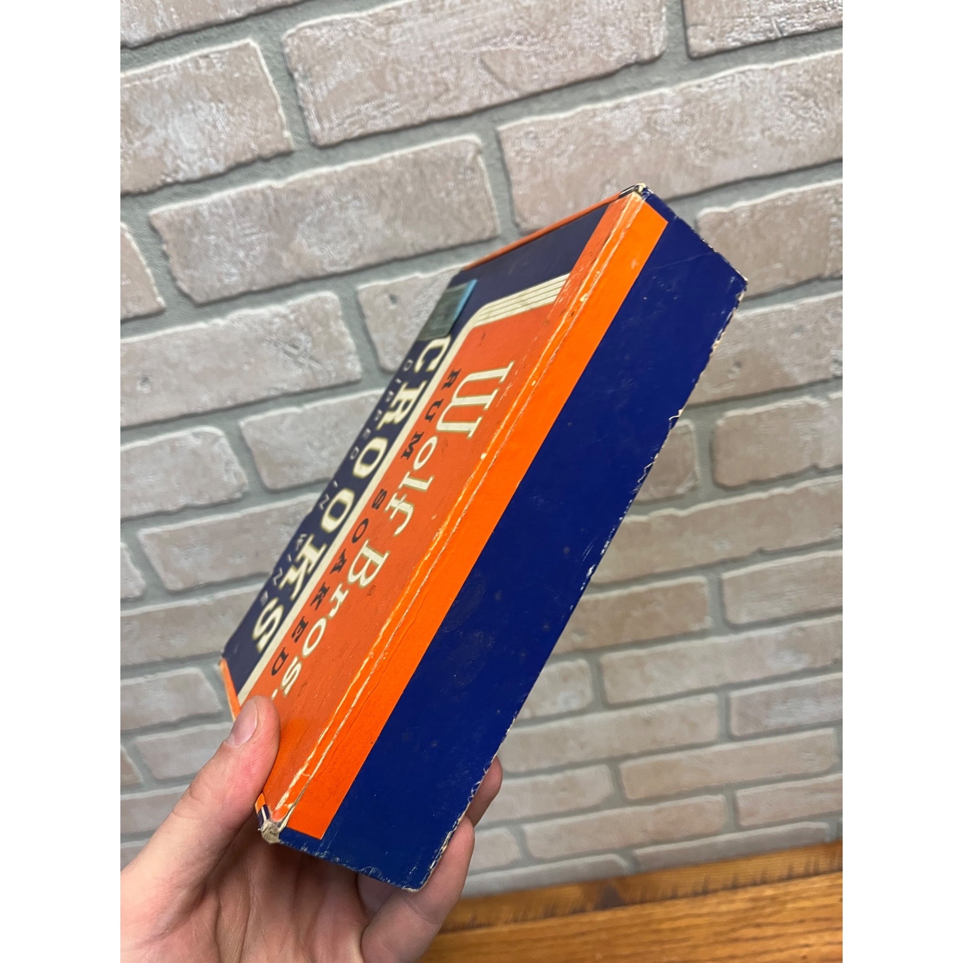 Vintage Wolf Bros Cigars Advertising Box Empty Rum Wine Soaked Orange / Blue