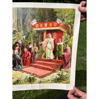Original Antique 1890s "Reception of Columbus at Barcelona" Chromolithograph Print McLaughlin