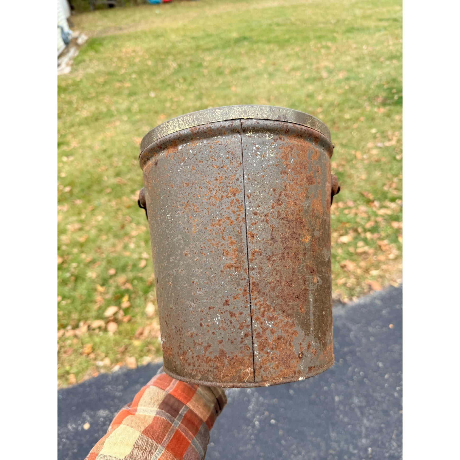 Vintage Borchard & Greinke Lard Farm Tin Advertising Pail Winneconne Wis WI