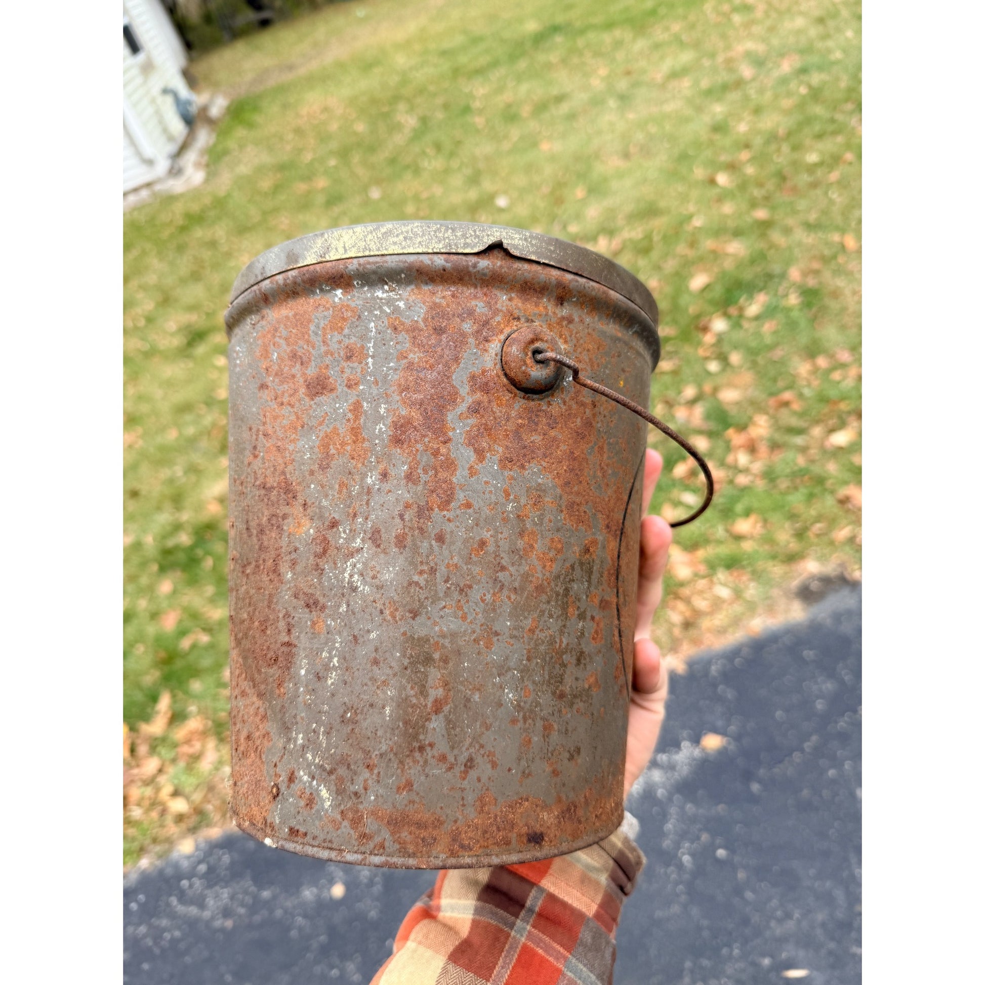 Vintage Borchard & Greinke Lard Farm Tin Advertising Pail Winneconne Wis WI