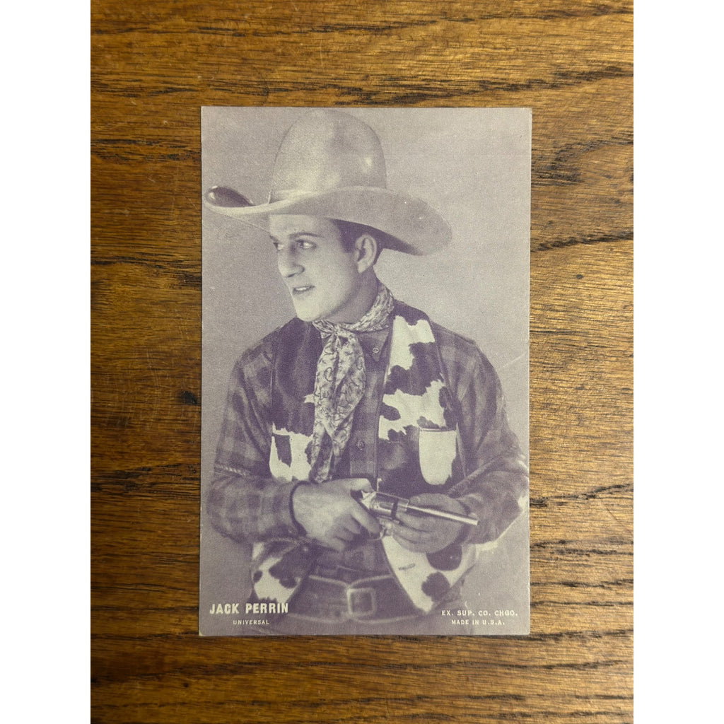 Vintage Western Photo Arcade Exhibit Card Jack Perrin Move Star Cowboy