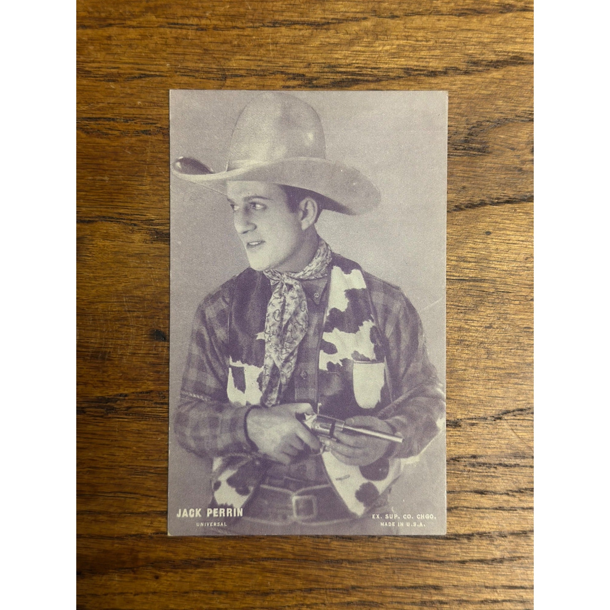 Vintage Western Photo Arcade Exhibit Card Jack Perrin Move Star Cowboy