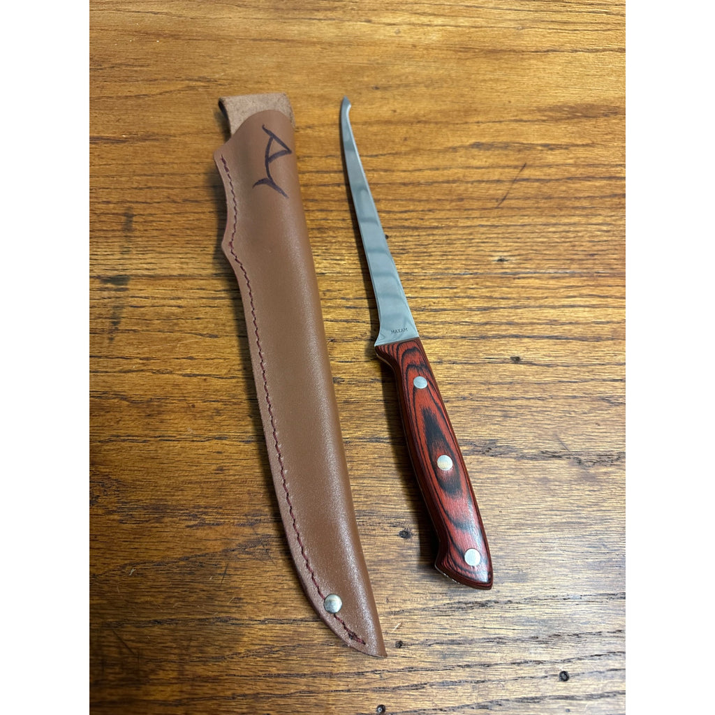 MAXAM Classic Fish Fillet Fixed Blade Knife STAINLESS STEEL Japan w/ Sheath