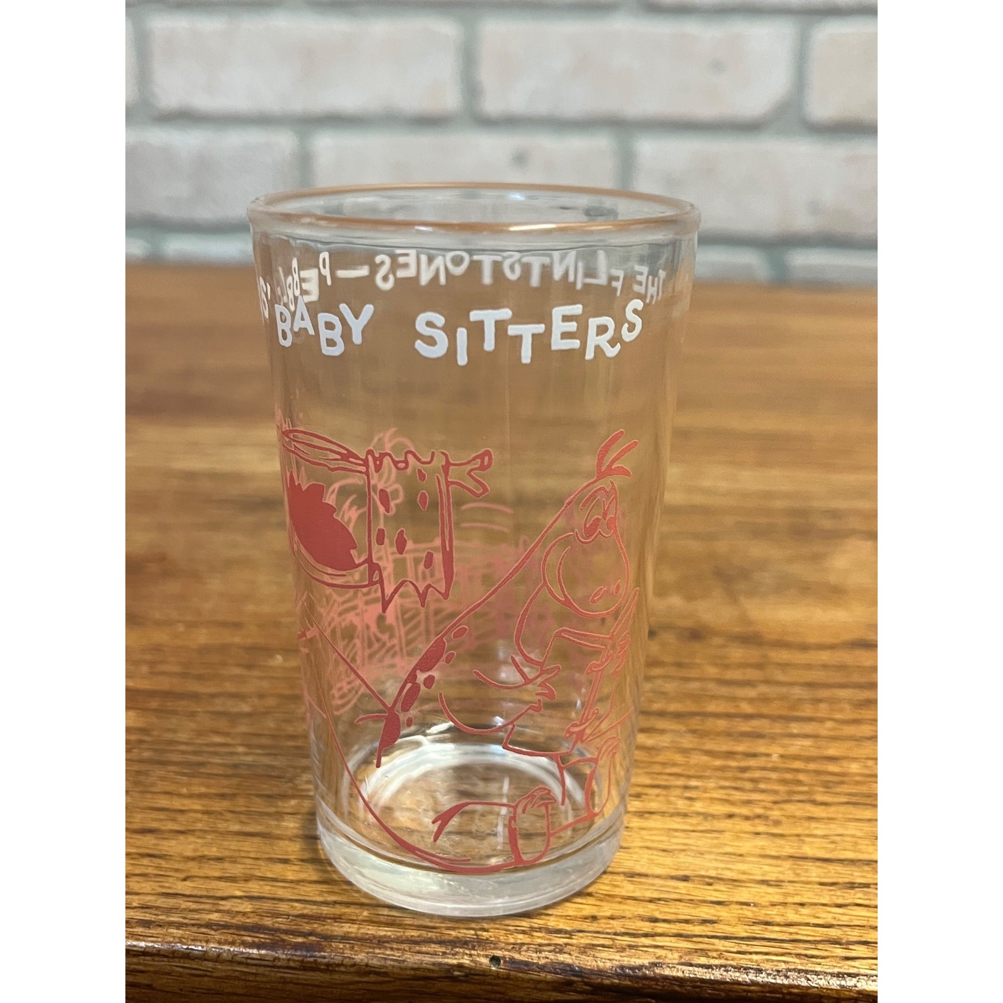 Vintage Hanna-Barbera Productions Inc. The Flintstones Pebbles' Baby Sitters Drinking Juice Glass 1963