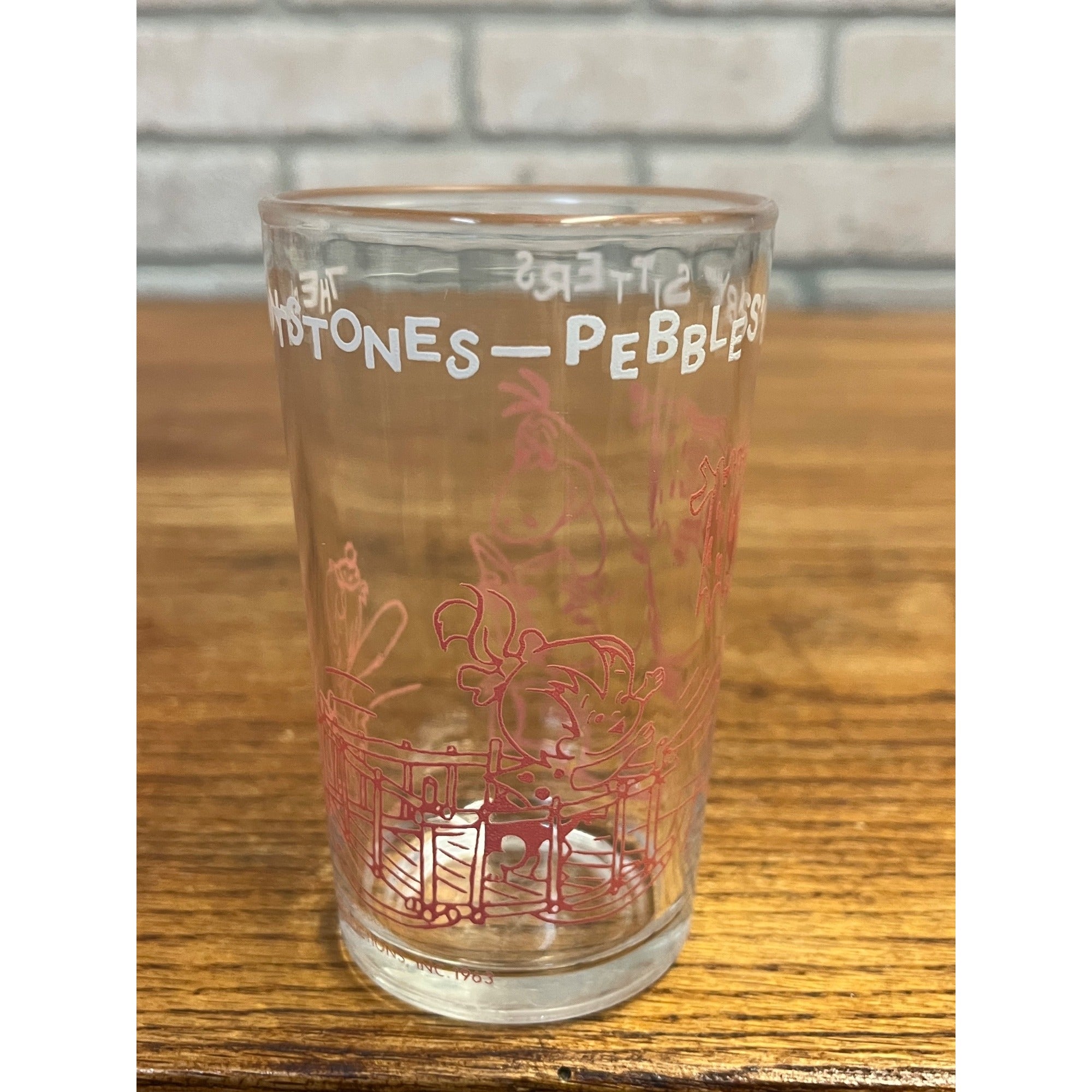 Vintage Hanna-Barbera Productions Inc. The Flintstones Pebbles' Baby Sitters Drinking Juice Glass 1963